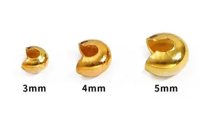 Drie maten van 3mm, 4mm en 5mm gouden knijpkraal verbergers voor sieraden maken