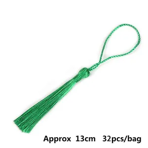 Confezione da 32 nappe decorative in poliestere verde smeraldo 13 cm per il fai da te