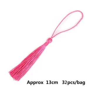 Nappine in poliestere rosa da 13cm per segnalibri fai-da-te, 32 pezzi per sacchetto