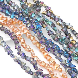 Rainbow butterfly crystal glass beads for DIY jewelry making and handmade bracelets