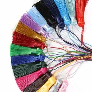 Short silky tassels in various colors for DIY crafts and bookmark accessories