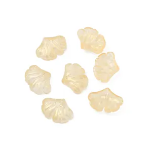 Elegant champagne gold ginkgo leaf pendants with pearlescent finish for DIY jewelry