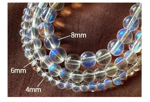 Detailed comparison of 4mm, 6mm, and 8mm iridescent crystal beads for DIY jewelry making