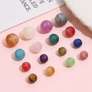 Colorful resin starry sky beads with gold glitter for handmade DIY jewelry making