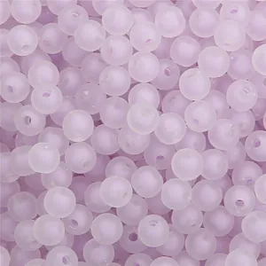 Frosted lavender acrylic round loose beads for DIY handmade jewelry necklace making