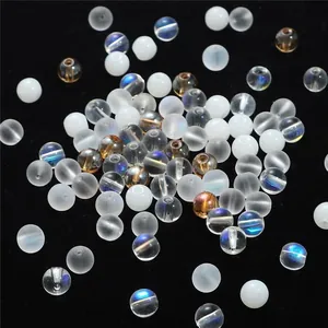 Colorful frosted crystal beads and iridescent glass spheres for DIY jewelry making