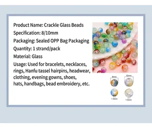 Detaillierte Übersicht der Größen und Texturen von Craché-Glasperlen für DIY-Schmuck