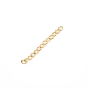 Polished gold iron extender chain for DIY jewelry making and adjustable necklace lengths