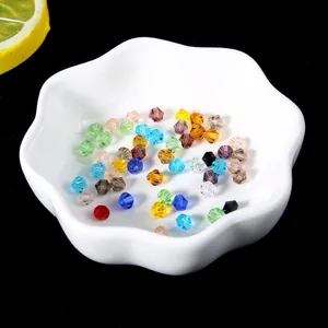 Colorful diamond-cut faceted bicone crystal glass beads for DIY jewelry making