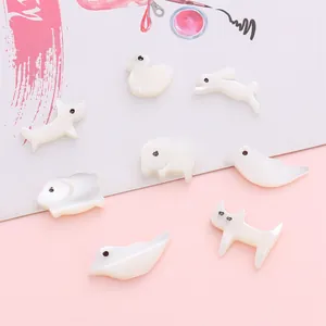 Natural shell animal beads for DIY jewelry making in assorted cute cartoon shapes