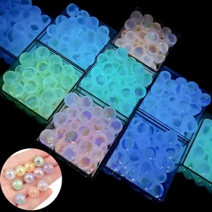 Perline Tonde Acriliche Luminose Cangianti Glow In The Dark Colore AB Perline Tonde Per Accessori Fai Da Te Gioielli