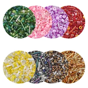 Mélange de perles de rocaille et tubes en verre pour la création de bijoux DIY artisanaux