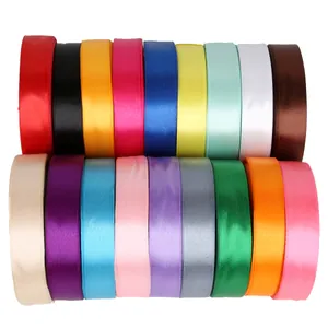 Rollos de cinta de satén en 18 colores vibrantes para manualidades y envoltorios de regalo