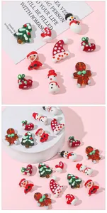 Macro detail of festive handmade Christmas glass beads for DIY bracelet jewelry making