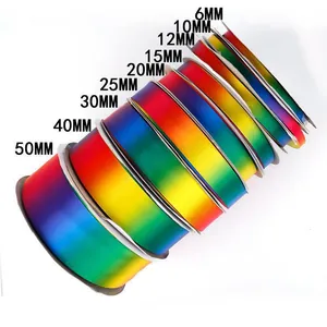 Regenbogen-Polyesterbänder in verschiedenen Breiten von 6mm bis 50mm für DIY-Handwerk