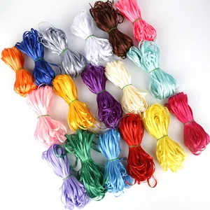 Colorful set of 17 satin ribbon rolls for DIY crafts and handmade gift wrapping projects