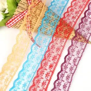 Rubans de dentelle florale de 2cm en couleurs assorties pour mercerie et loisirs créatifs