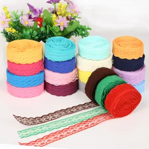 Rubans en dentelle florale de 2cm en couleurs assorties pour couture DIY et artisanat