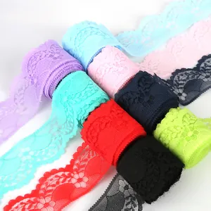 4cm Floral Lace Trim Ribbon Non-Elastic Scalloped Edge For DIY Handcraft Clothing Sewing Accessories 5 Yards