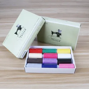 12 kleuren 350m polyester naaidraad set voor handmatig DIY en machine naaiwerk