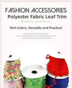 Rolls of colorful polyester leaf trim lace for DIY crafts and home decoration
