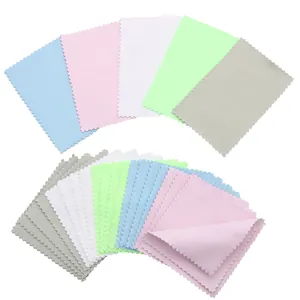 Colorful microfiber cleaning cloths with sawtooth edges for jewelry and glasses
