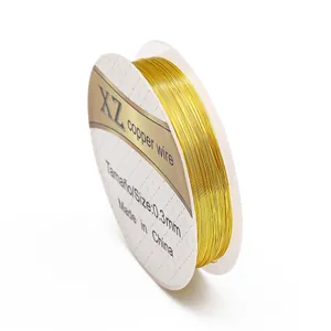 Rouleau de fil de cuivre doré 0,3 mm pour la fabrication de bijoux DIY et d'épingles