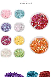 Dettagli macro di paillettes colorate con riflessi perlati per progetti di cucito e DIY