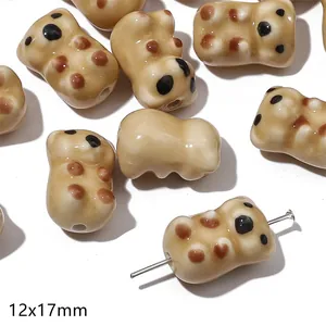Detail van 12x17mm panda poot keramische kralen met gepolijste afwerking voor DIY sieraden