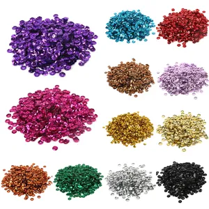 Paillettes rotonde colorate per cucito fai-da-te con finitura metallica e foro centrale