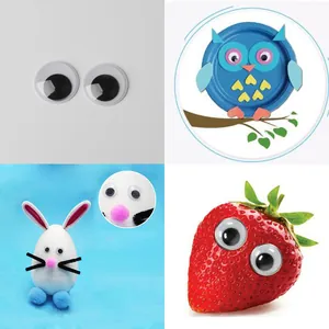 Ojos móviles adhesivos en blanco y negro para manualidades infantiles y proyectos creativos