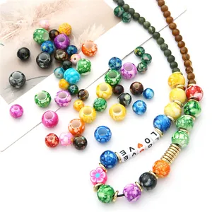 Colorful acrylic beads set with marble texture and letter beads for DIY jewelry making