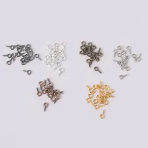 Assorted metal eye pins in six colors for DIY handmade jewelry and craft projects