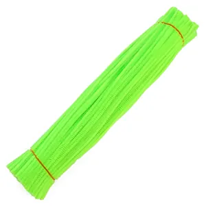 Bulk bundle of neon green pipe cleaners for DIY crafts and creative handmade projects