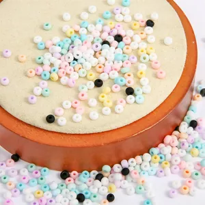 Assorted matte mineral glass seed beads in macaron colors for DIY jewelry making