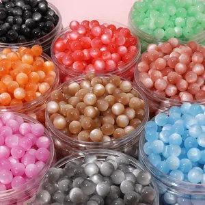Perline Occhio Di Gatto In Resina Rotonda Per Creazione Di Gioielli Fai-Da-Te Accessori Colorati Per Braccialetti E Collane In Varie Dimensioni