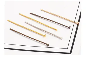 Tiges à tête plate en or, argent et bronze pour la création de bijoux DIY
