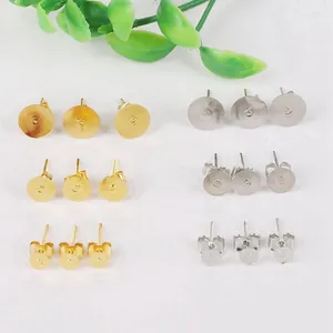 Eisen Ohrstecker Mit Schmetterlings-Verschlüssen Flache Runde Basis Für DIY Schmuckherstellung Gold Silber Beschichtet Zubehör