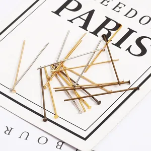 Clous à tête plate en fer pour création de bijoux DIY en or argent et bronze
