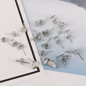 DIY silberfarbenes Ohrstecker-Set aus Eisen mit Schmetterlingsverschluss für Schmuck