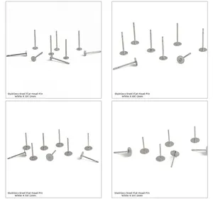 Perni piatti per orecchini in acciaio inossidabile per gioielli DIY da 3mm a 6mm