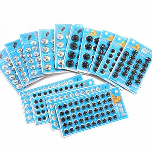 Invisible Metal Snap Buttons Iron Press Studs For Sewing Clothing DIY Fasteners Repair Replacement Black Silver Tones