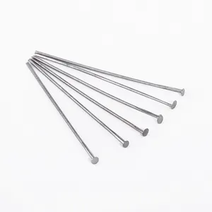 Set of six silver flat head pins for DIY jewelry making and handmade earrings