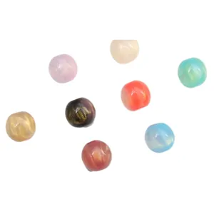 Mélange de perles rondes en résine 8-12mm avec paillettes dorées pour création de bijoux