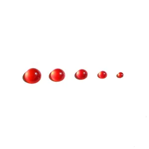 Polished red resin cat eye cabochon gems in five sizes for handmade jewelry DIY
