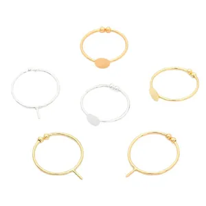 6-delige set gouden en zilveren DIY ringhouders met platte pads voor sieraden