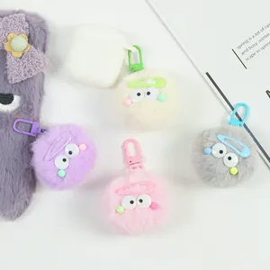 Porte-clés monstres en peluche colorés avec grands yeux pour sacs et écouteurs