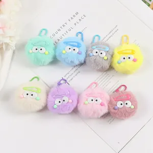 Porte-clés peluche monstre colorés avec grands yeux et clips pour sacs et coques de téléphone