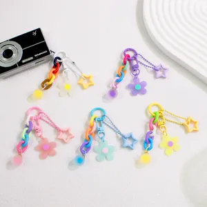 Bunter Acryl Blume Stern Schlüsselanhänger Farbig Dopamin Stil Taschenanhänger Für Damen Mädchen Rucksack Dekoration Kreatives Geschenk