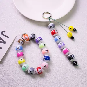 Kreatives Billardkugel Armband und Schlüsselanhänger Set mit nummerierten Harzperlen